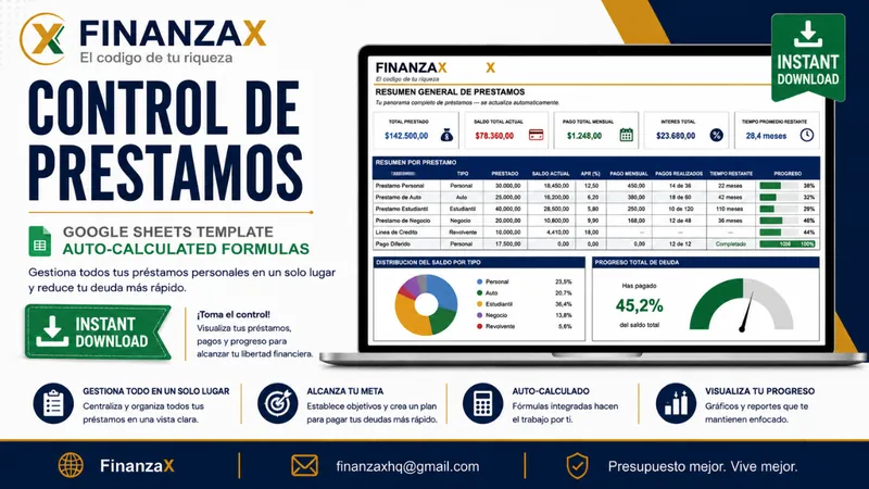 Portada de la plantilla Control de Préstamos