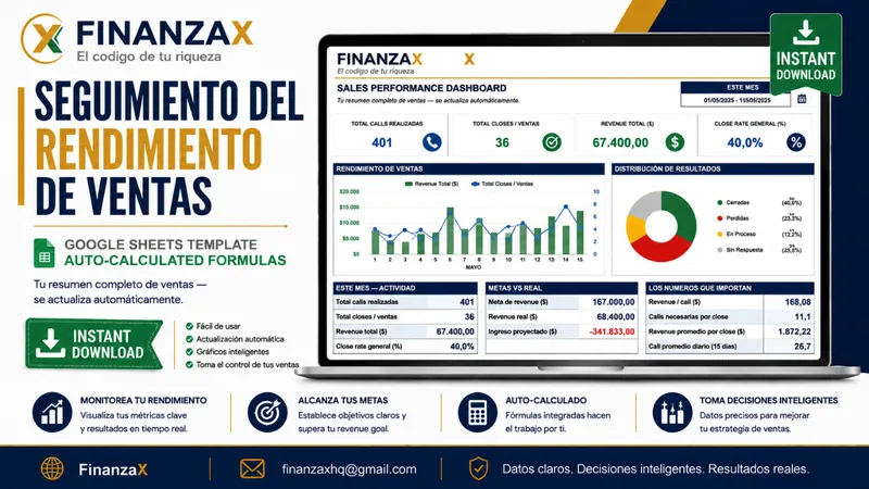 Portada de la plantilla Control de Ventas