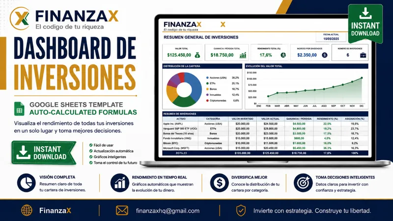 Portada de la plantilla Dashboard de Inversiones