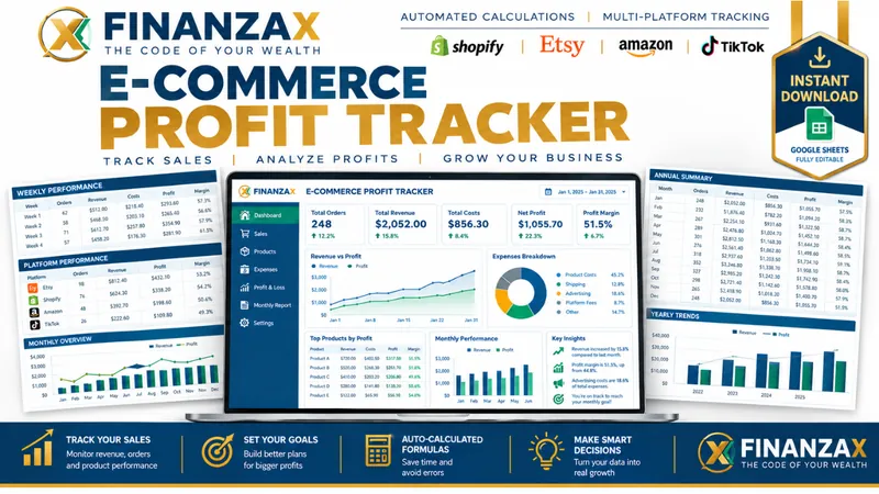 Cover of the E-commerce Profit Tracker template