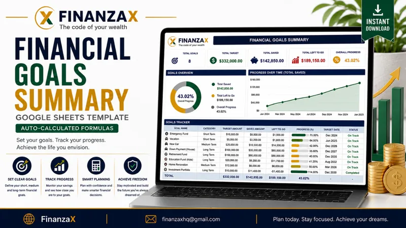 Cover of the Financial Goals Planner template