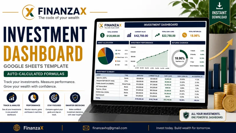 Cover of the Investment Dashboard template