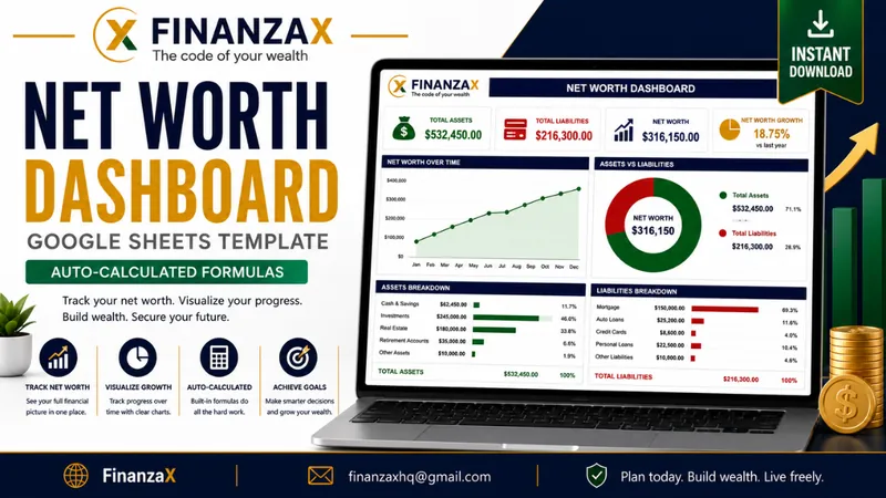 Cover of the Net Worth Dashboard template