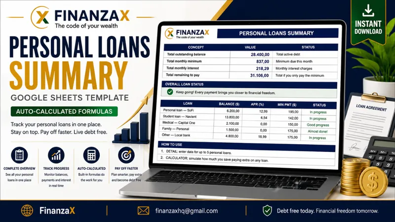 Cover of the Personal Loans Tracker template