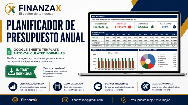 Portada de la plantilla Planificador de Presupuesto Anual